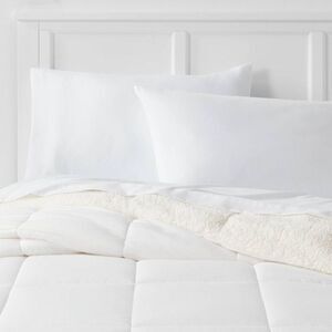 Room Essentials - Twin/Twin Extra Long Faux Shearling Washed Microfi White